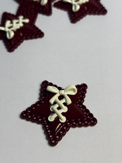 Burgundy Lace Star Bows