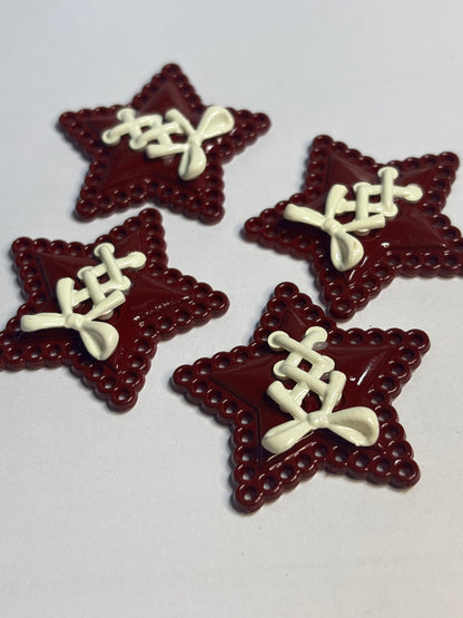 Burgundy Lace Star Bows