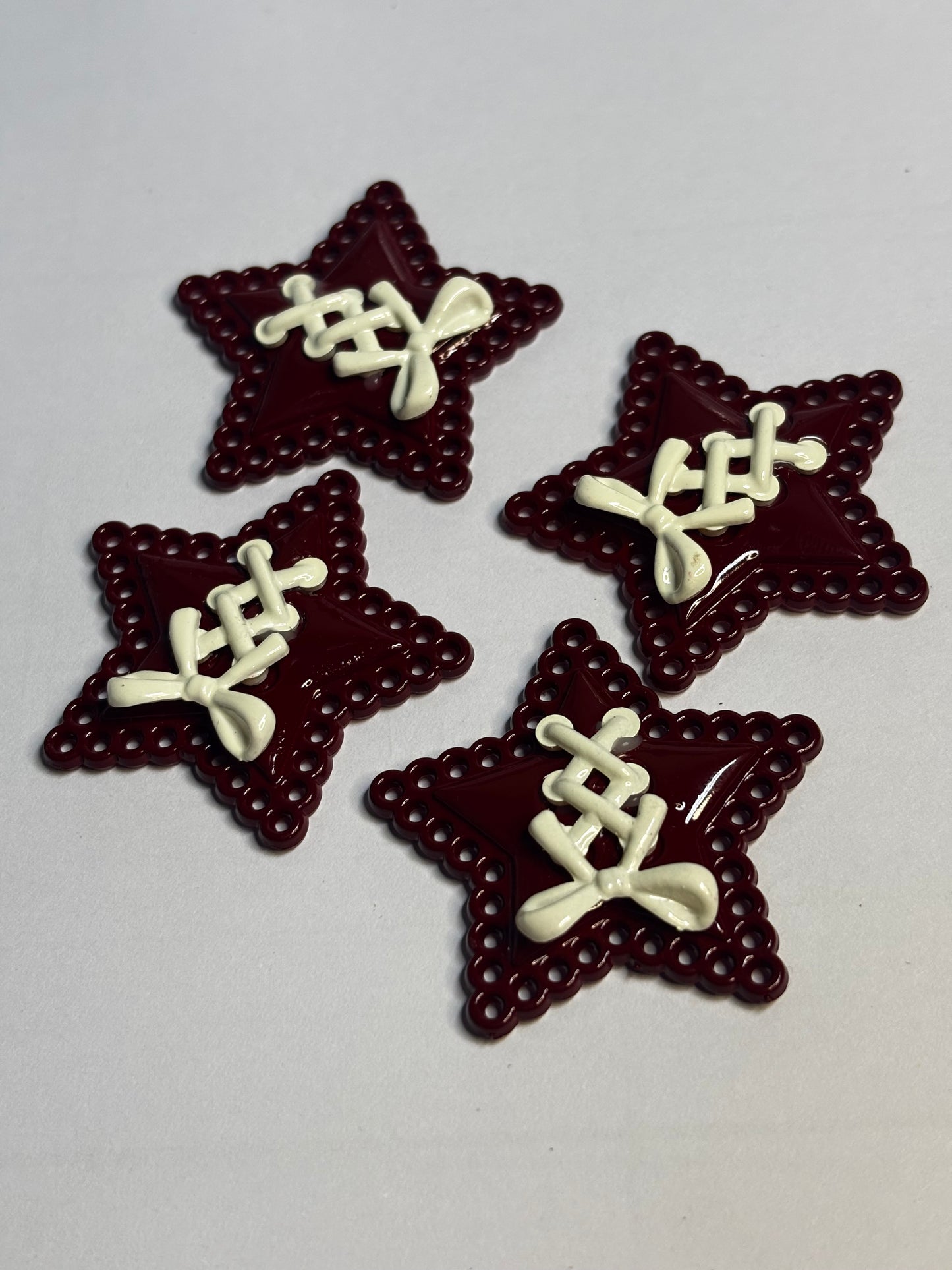 Burgundy Lace Star Bows