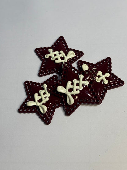 Burgundy Lace Star Bows