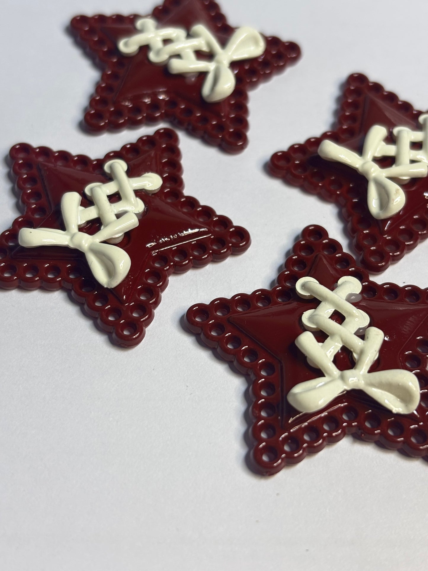 Burgundy Lace Star Bows