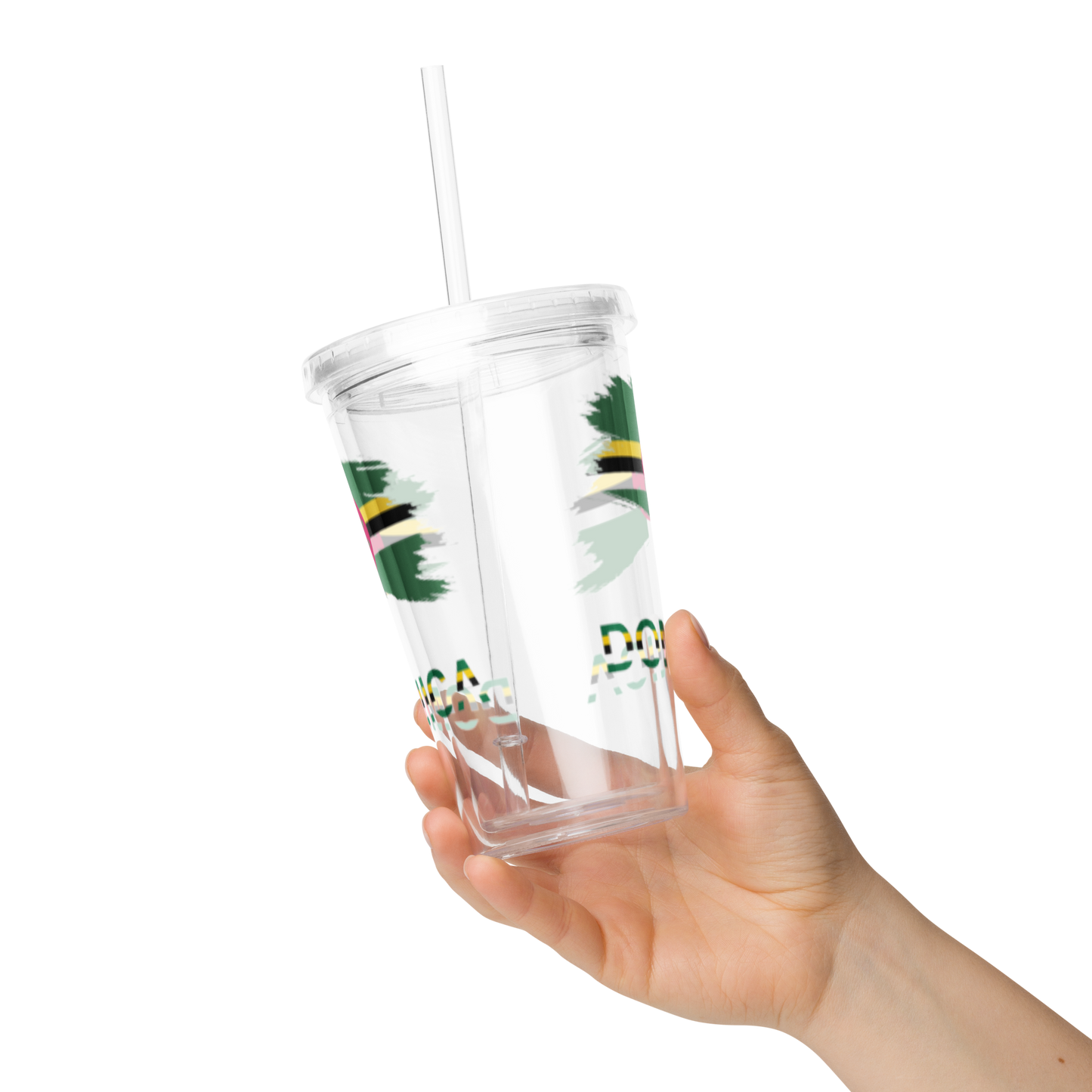 Dominica Flag Clear Tumbler