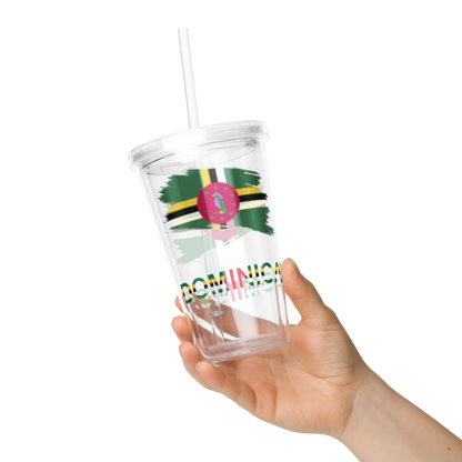 Dominica Flag Clear Tumbler